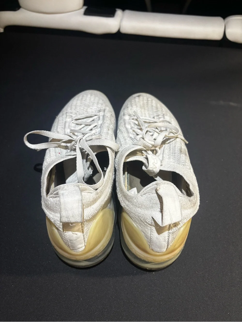 Women’s Nike Vapormax Knit Lace-Up Sneakers in Off-White